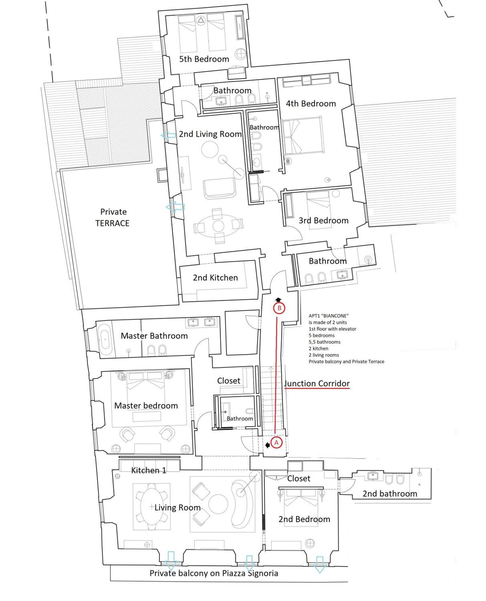Apartment - Palazzo Signoria Luxury 1-biancone Florence
